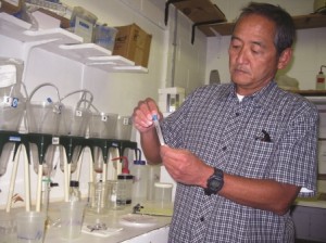 Wade Watanabe works in a lab.
