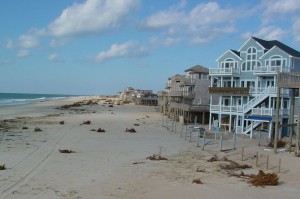 Beachfront buildings along the Outer Banks, NC