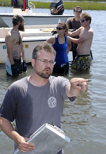 Troy Alphin, BEL co-director, plays a major role in the state's oyster restoration efforts.