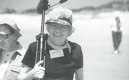 Betty Poulton on barrier island