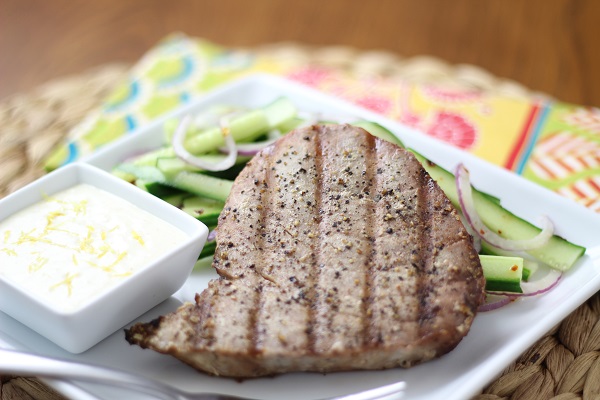 grilled tuna with lemon mayonnaise