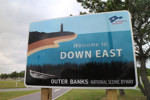 Down East welcome sign