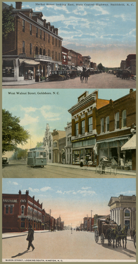 Images of historic postcards. 