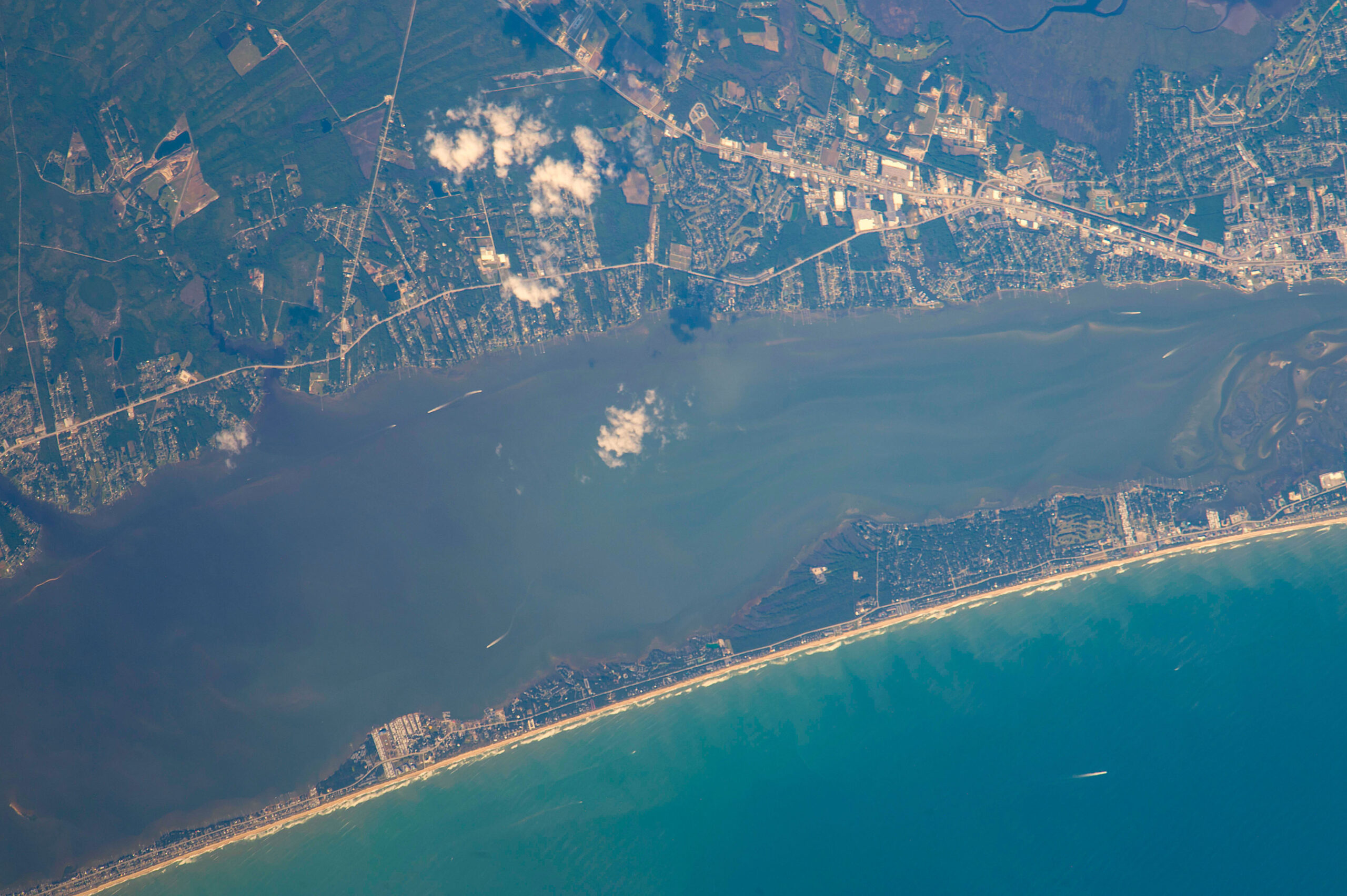 satellite image of NC coastline.