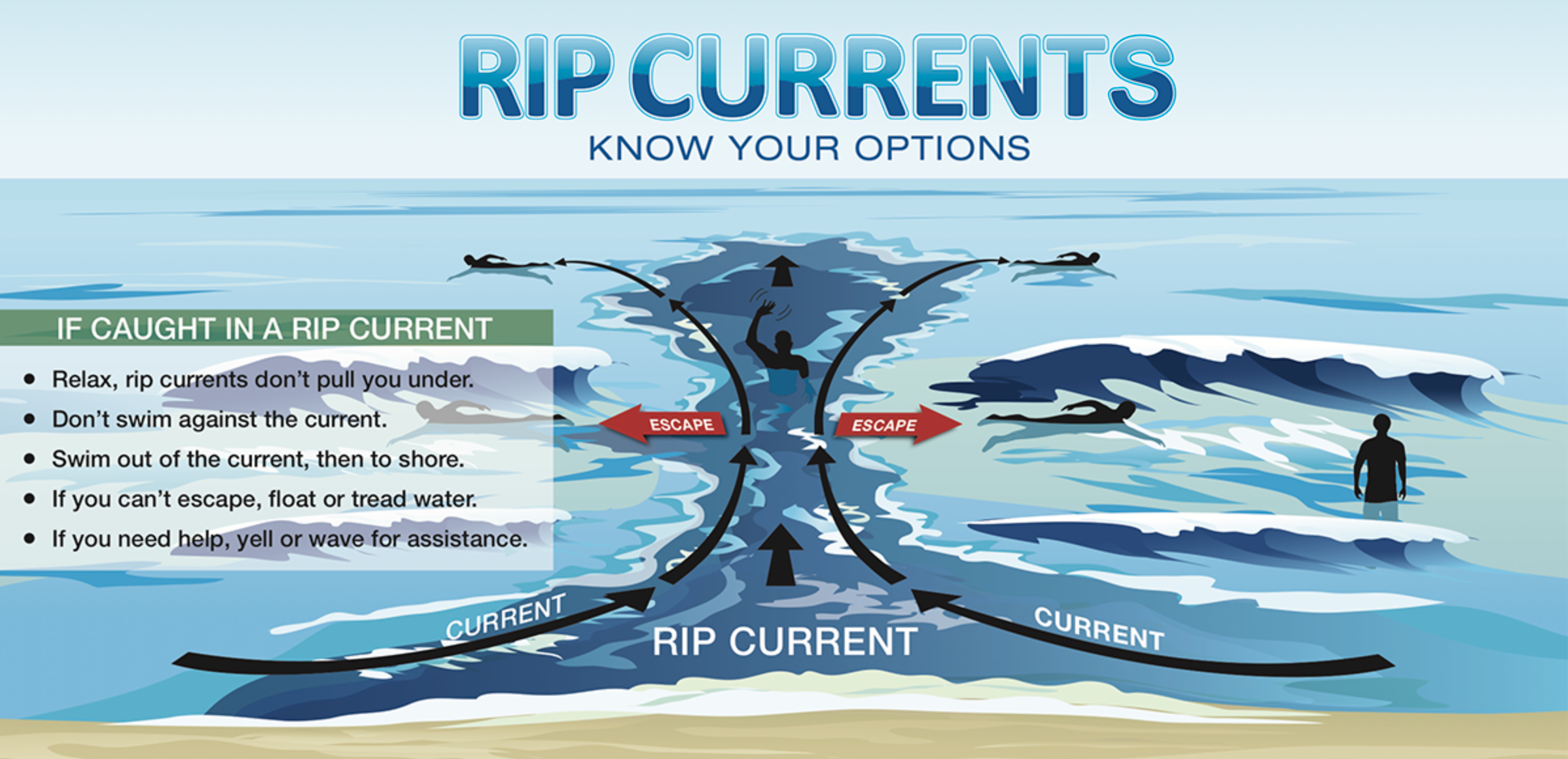 image: rip currents safety poster.