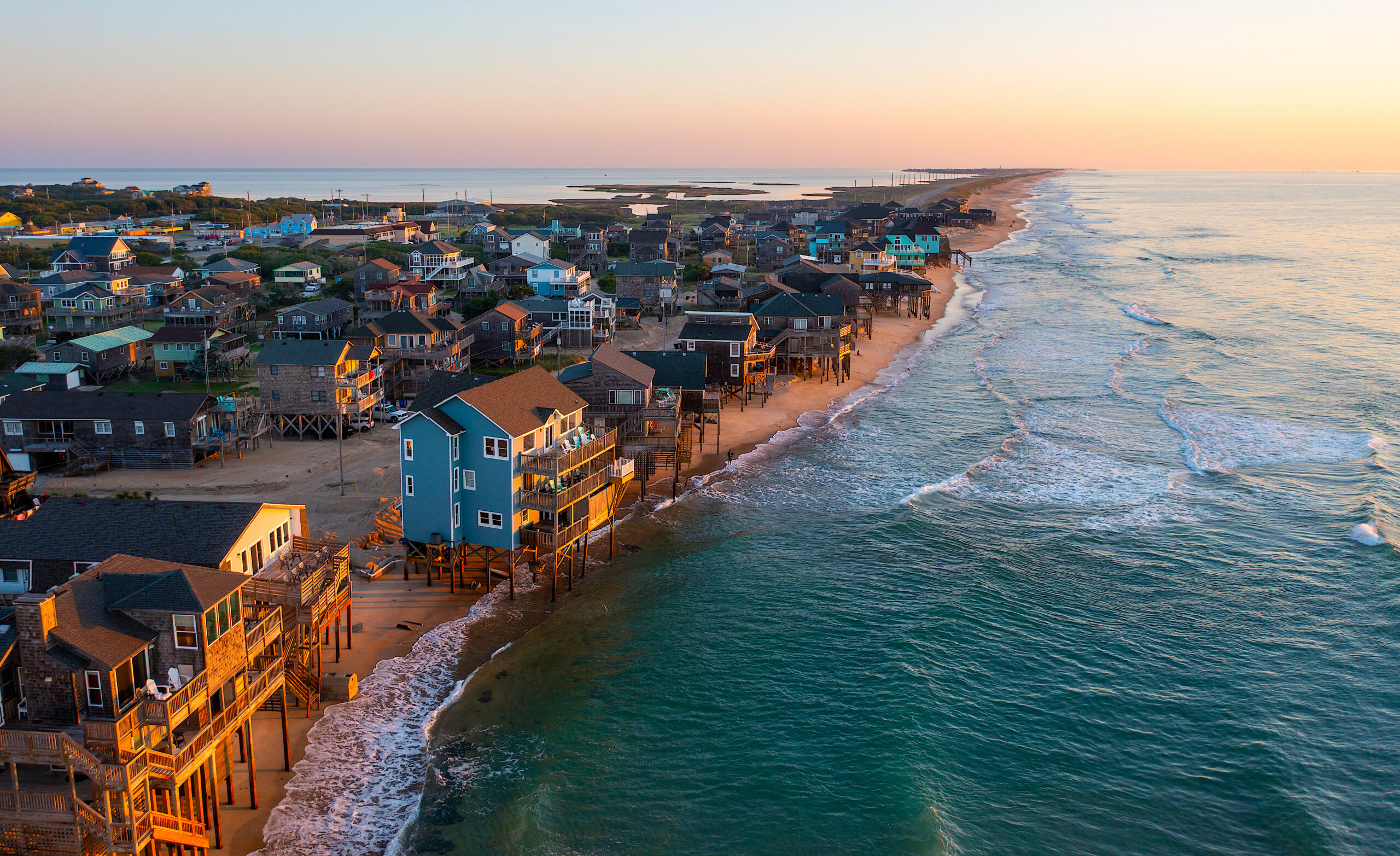 image: Buxton, NC, shoreline.