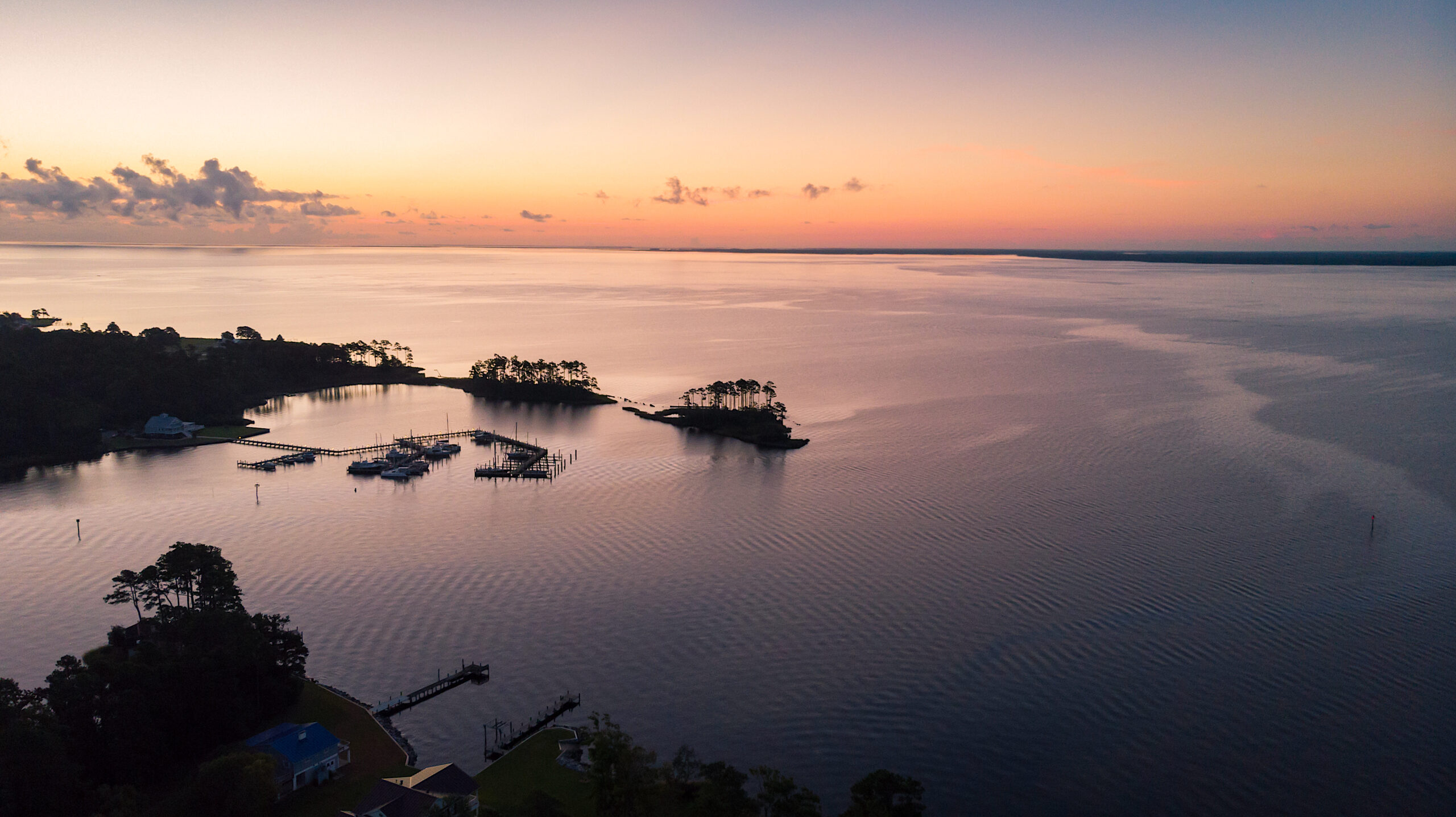 image: Sunrise over the Neuse River.