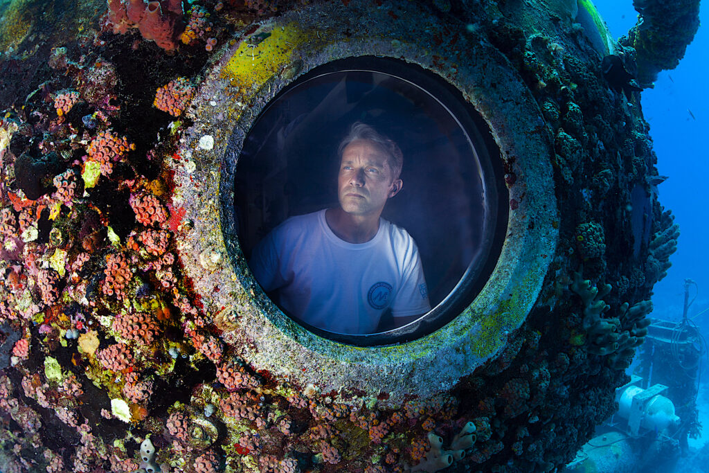 image: Fabien Cousteau aboard Aquarius during Mission 31. 