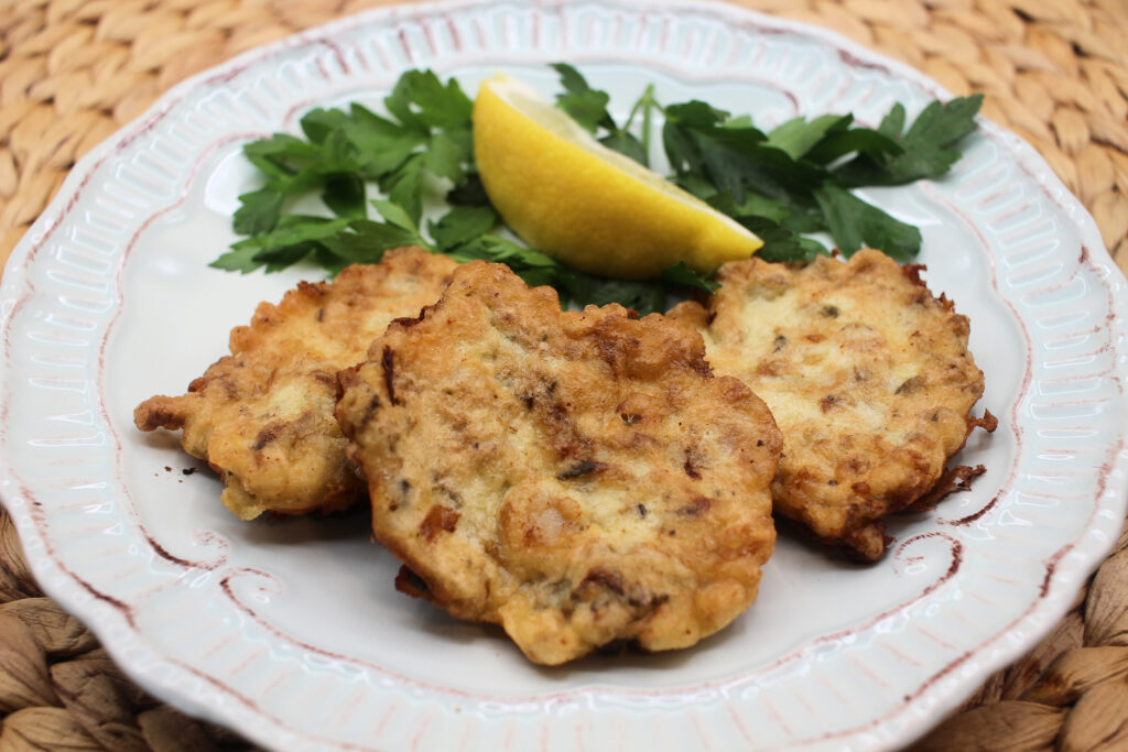 image: oyster fritters.