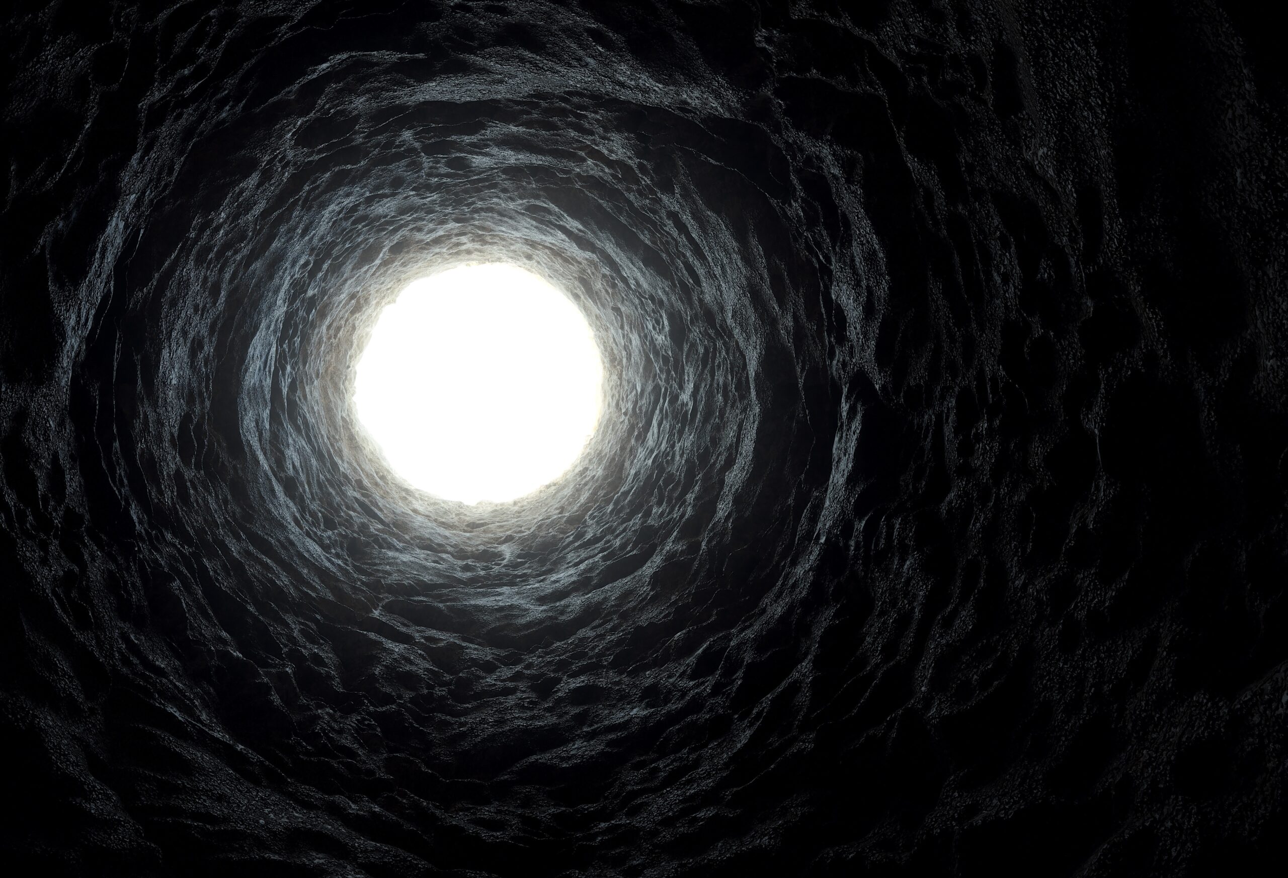 image: view from inside a well.
