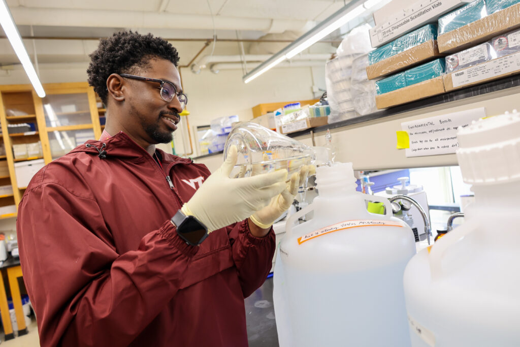 image: Austin Gray in the lab.