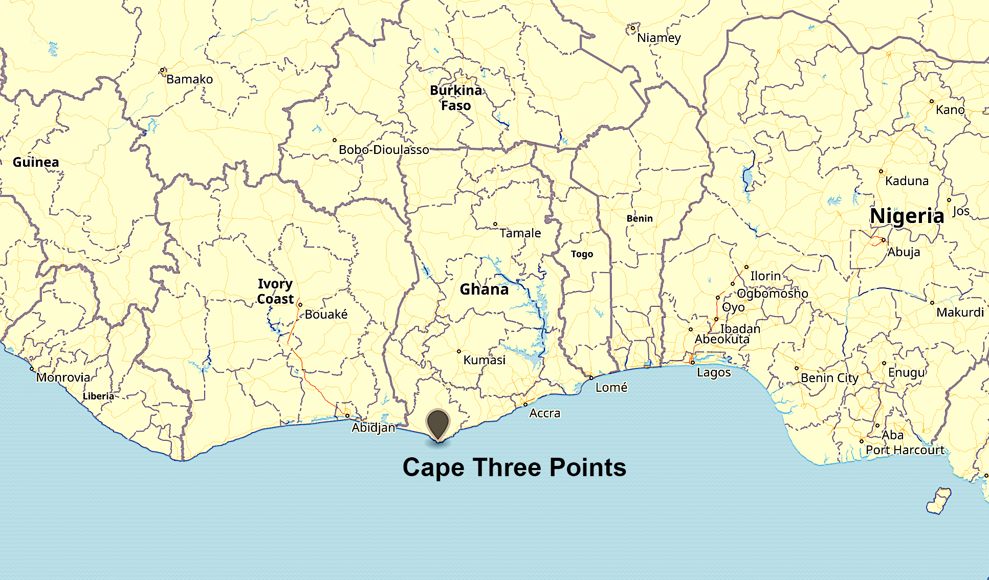 map: West Africa.