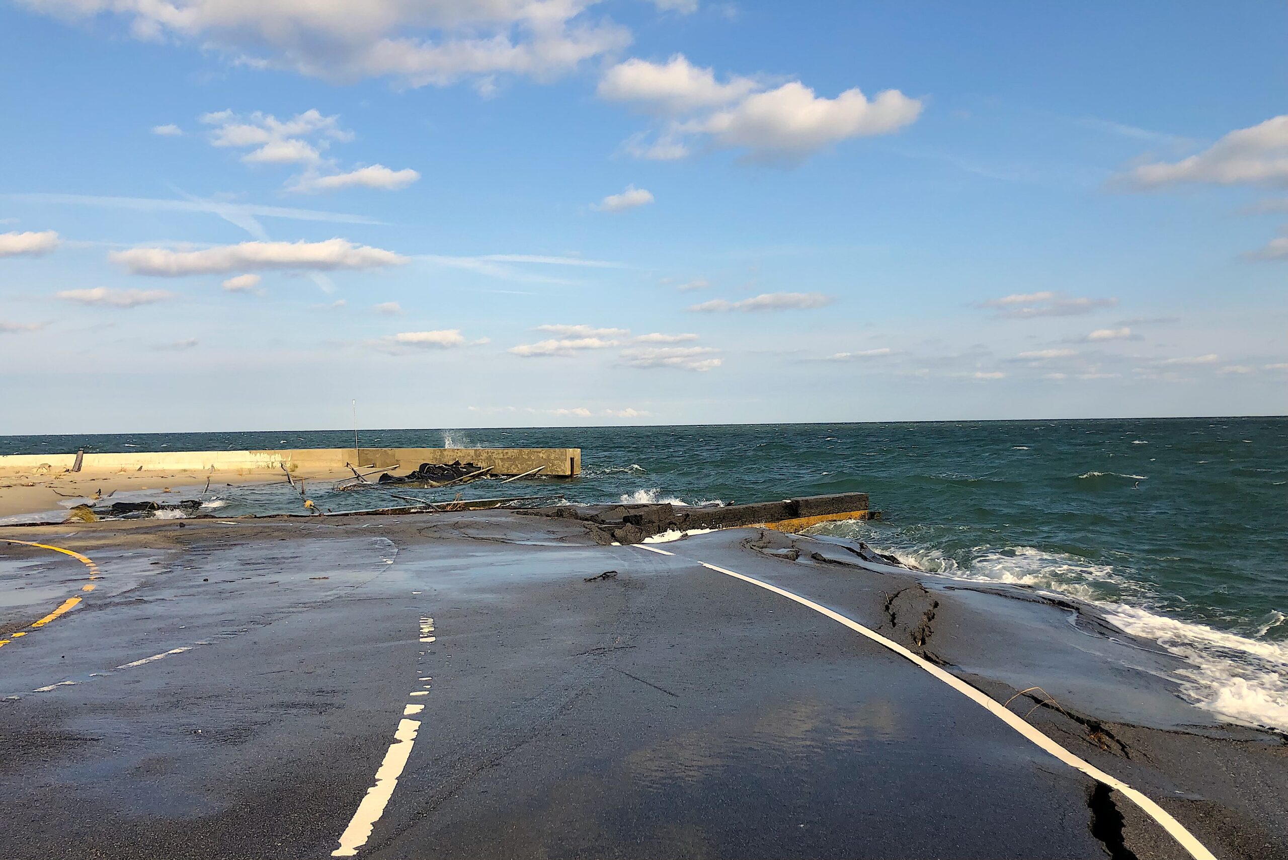 image: Erosion at the north end of Ocracoke Island.