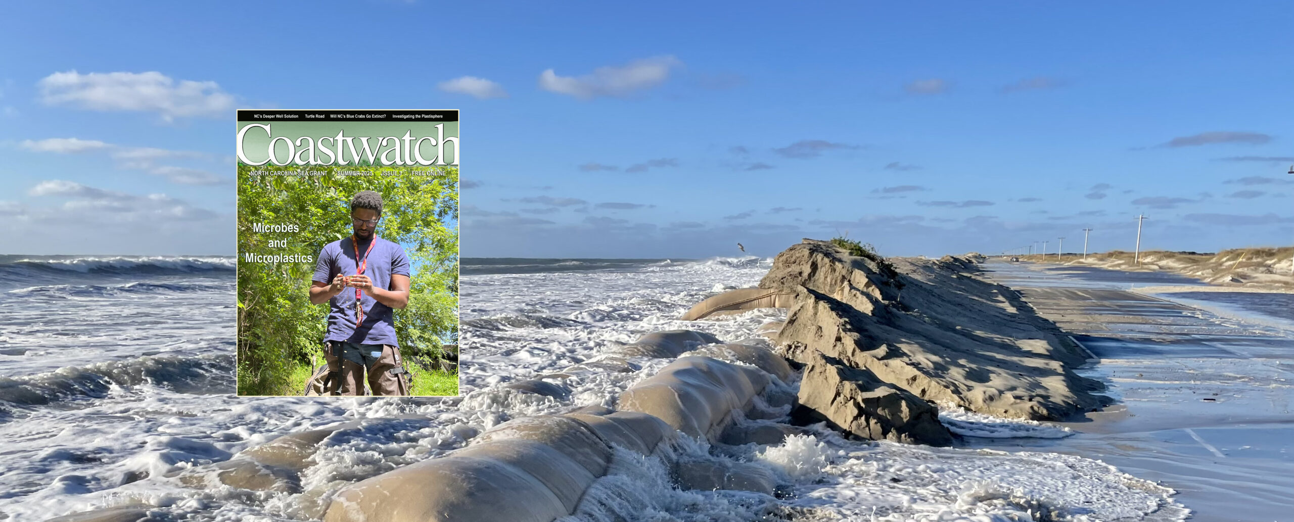 image: overwash with Summer 2025 Coastwatch cover.
