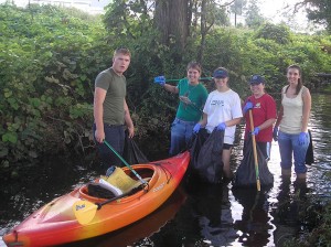 New Hanover County crews use kayaks.