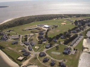 Aerial view of the N.C. Baptist Assembly at Fort Caswell. Photo courtesy N.C. Baptist Assembly.