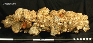 Iron artifact with a level of concretion.