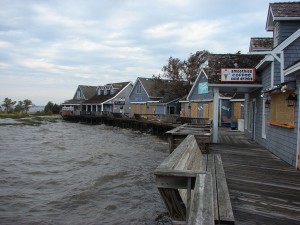 Raised sound levels caused flood damage to Duck's Waterfront Shops.