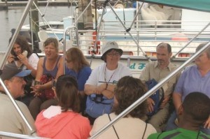 COSEES SE Institute participants take a ferry from Beaufort to Shackleford Banks.