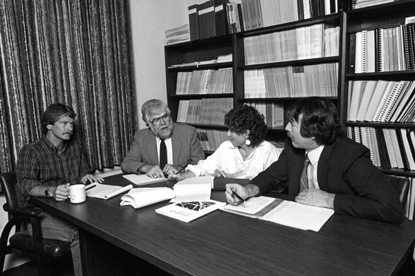 For our 40th anniversary, we are sharing treasures from our archives. Here’s the North Carolina Sea Grant management team in the 1980s. From left: Jim Murray, then extension director and later deputy director of National Sea Grant; B.J. Copeland, then director and later a member of the N.C. Marine Fisheries Commission; Kathy Hart, then communications director and now with the NC State Alumni Association; and Ron Hodson, then associate director, who retired as director in 2006.