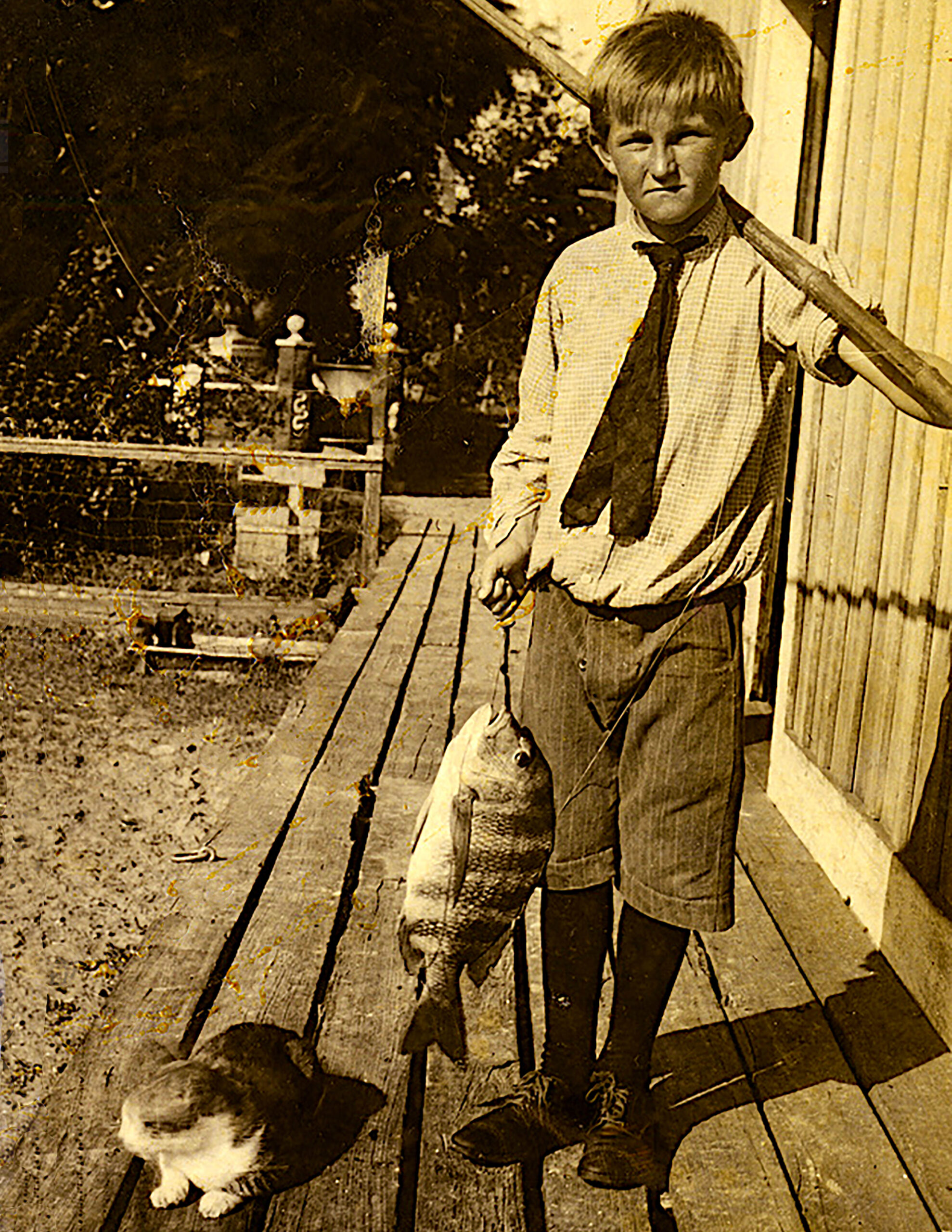 image: A Florida boy with a fresh sheepshead catch, ca. 1910. Credit: State Library and Archives of Florida.