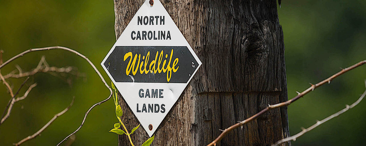 image: NC Wildlife Gamelands sign.