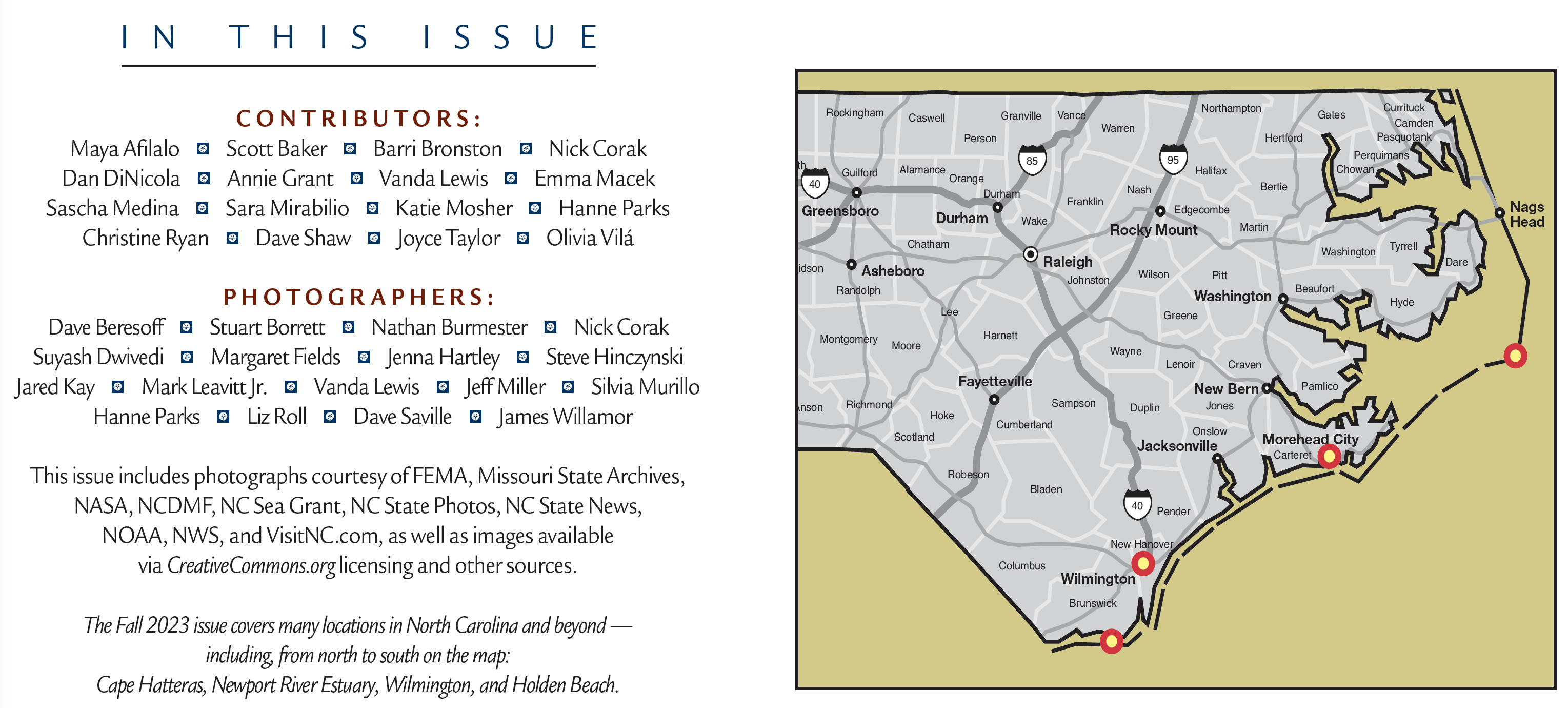 image: contributors and photographers with NC map.