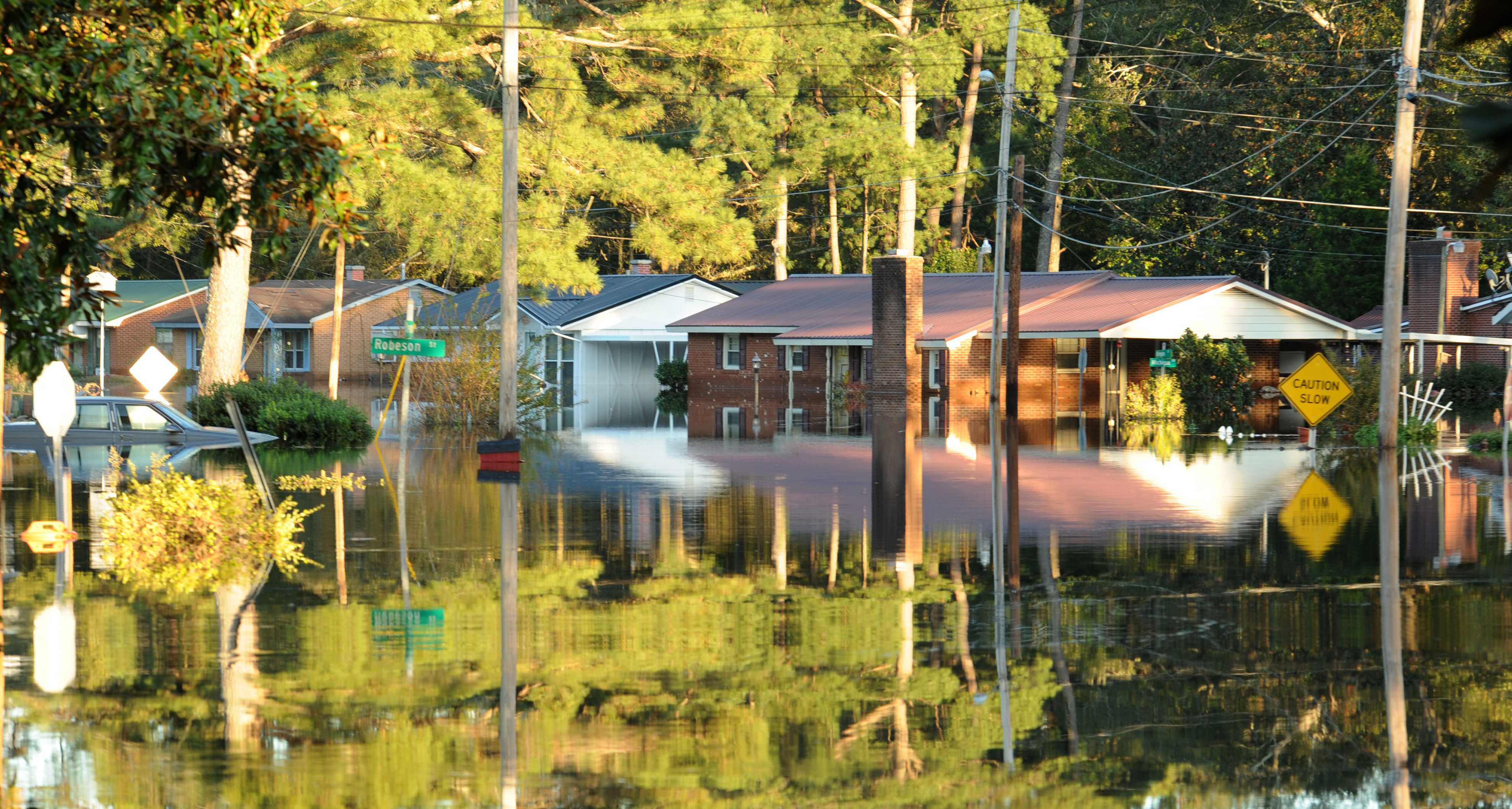 Post-Matthew flooding in Robeson County, North Carolina. Photo by Jocelyn Augustino/FEMA.