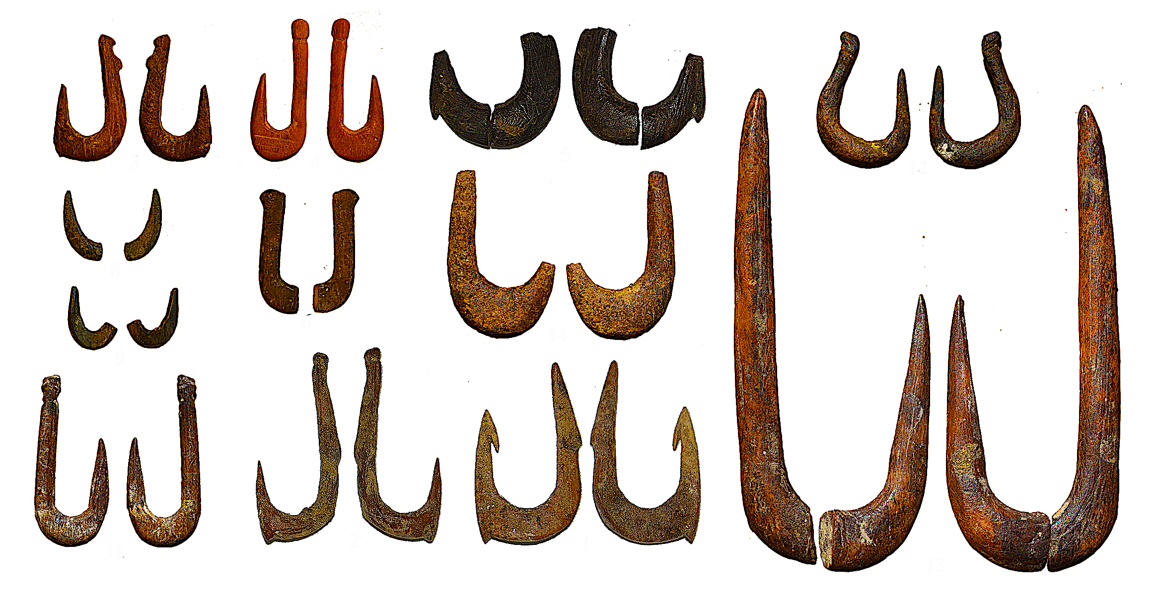 Fish hooks, from 12,000 years ago.