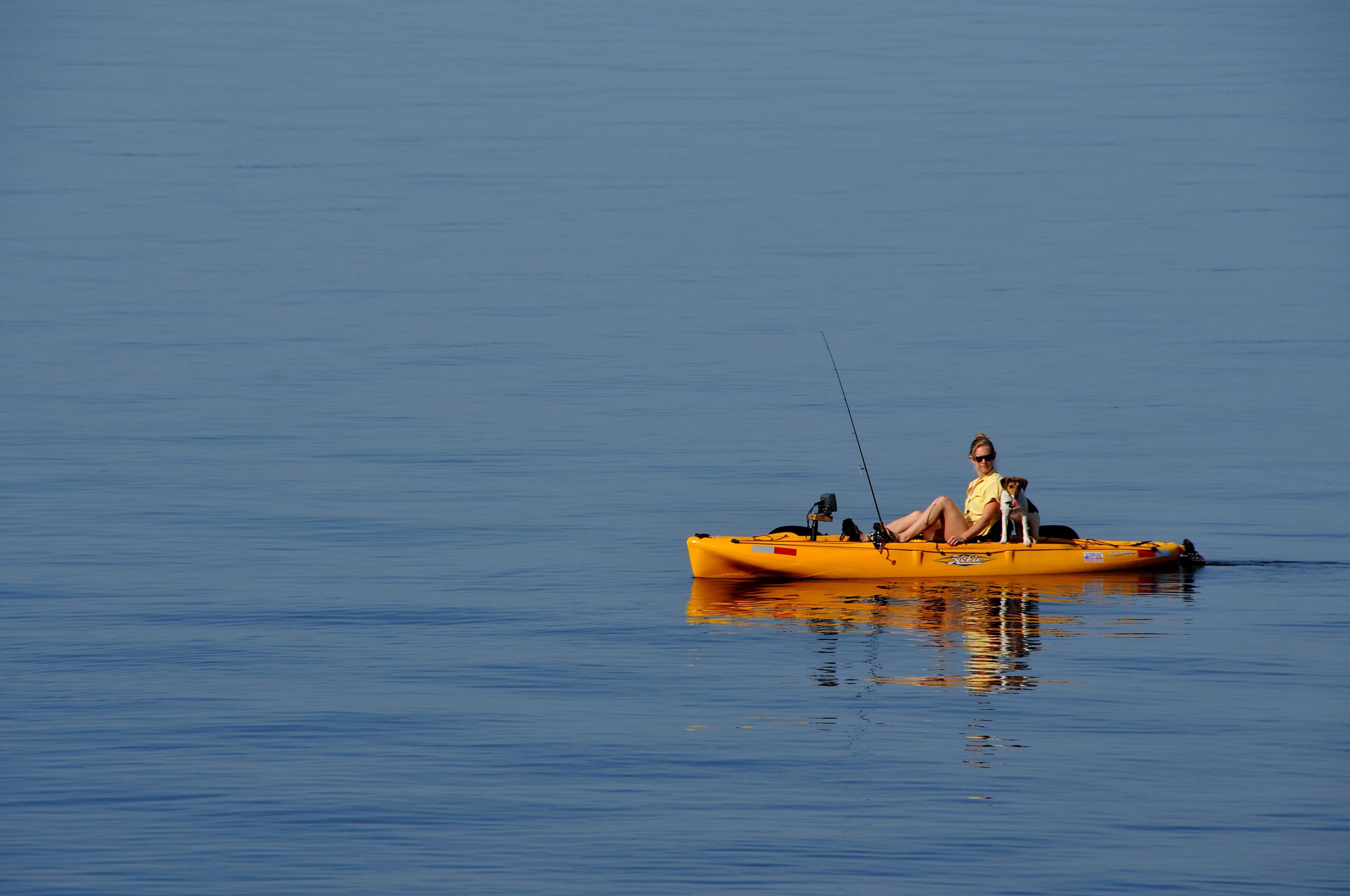 image: fishing on the water.