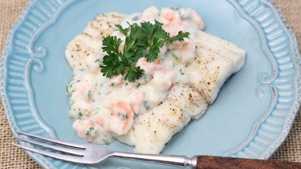 Steamed Flounder with Shrimp Sauce. Photo by Vanda Lewis