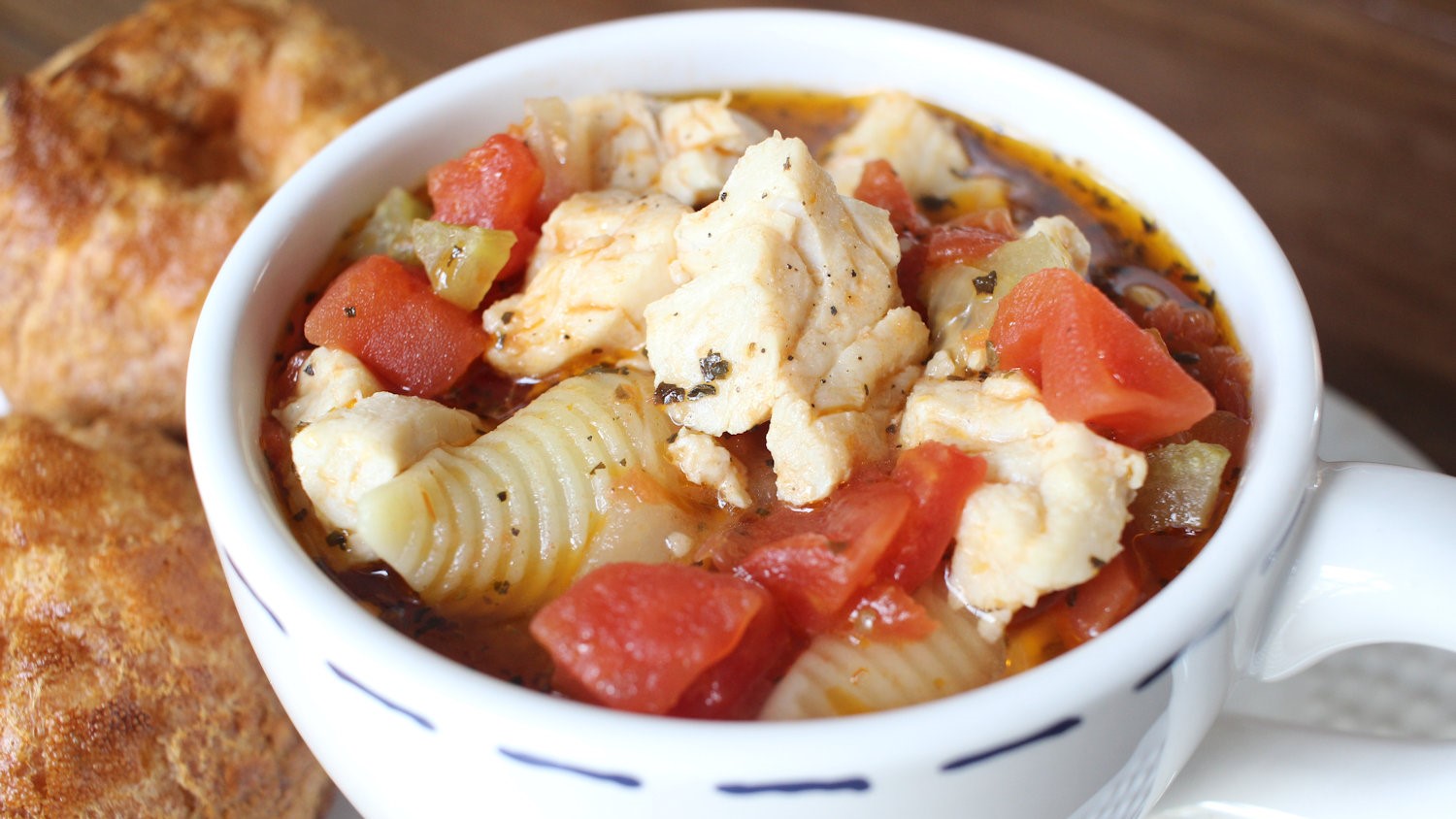 Fresh Bluefish Soup with Vegetables and Pasta - Mariner's Menu