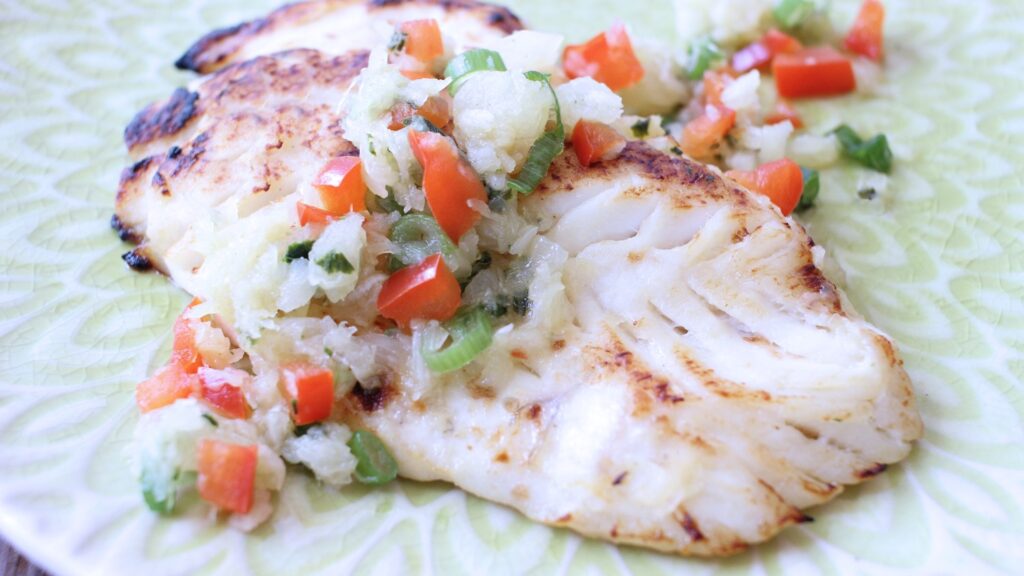 Triggerfish with Pineapple Salsa - Mariner's Menu