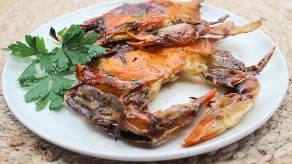 Lightly Seasoned Grilled SoftShell Crabs Mariner's Menu