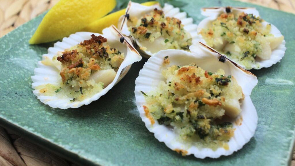 Bay Scallops on the Half Shell Mariner's Menu