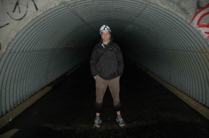 Photo of Rhett Register in storm sewer.