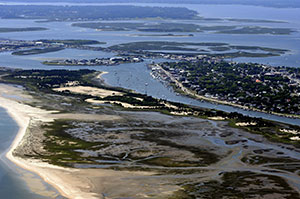 View of Rachel Carson Reserve, Taylor's Creek and Beaufort.