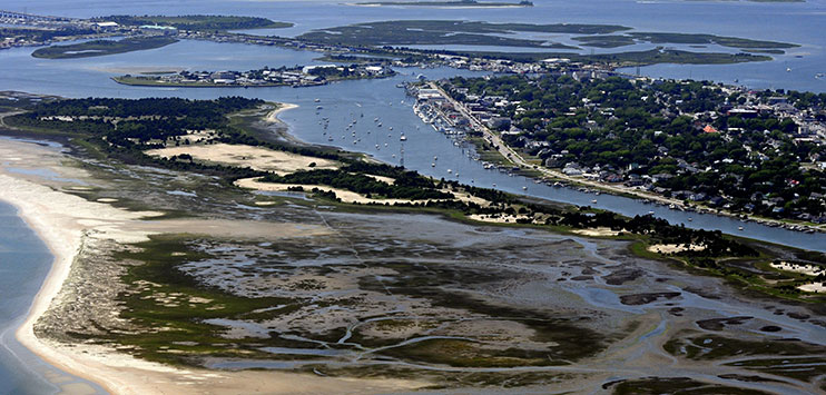 View of Rachel Carson Reserve, Taylor's Creek and Beaufort.