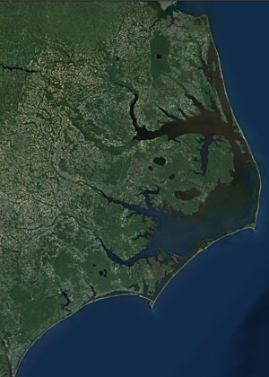 Map of North Carolina coast