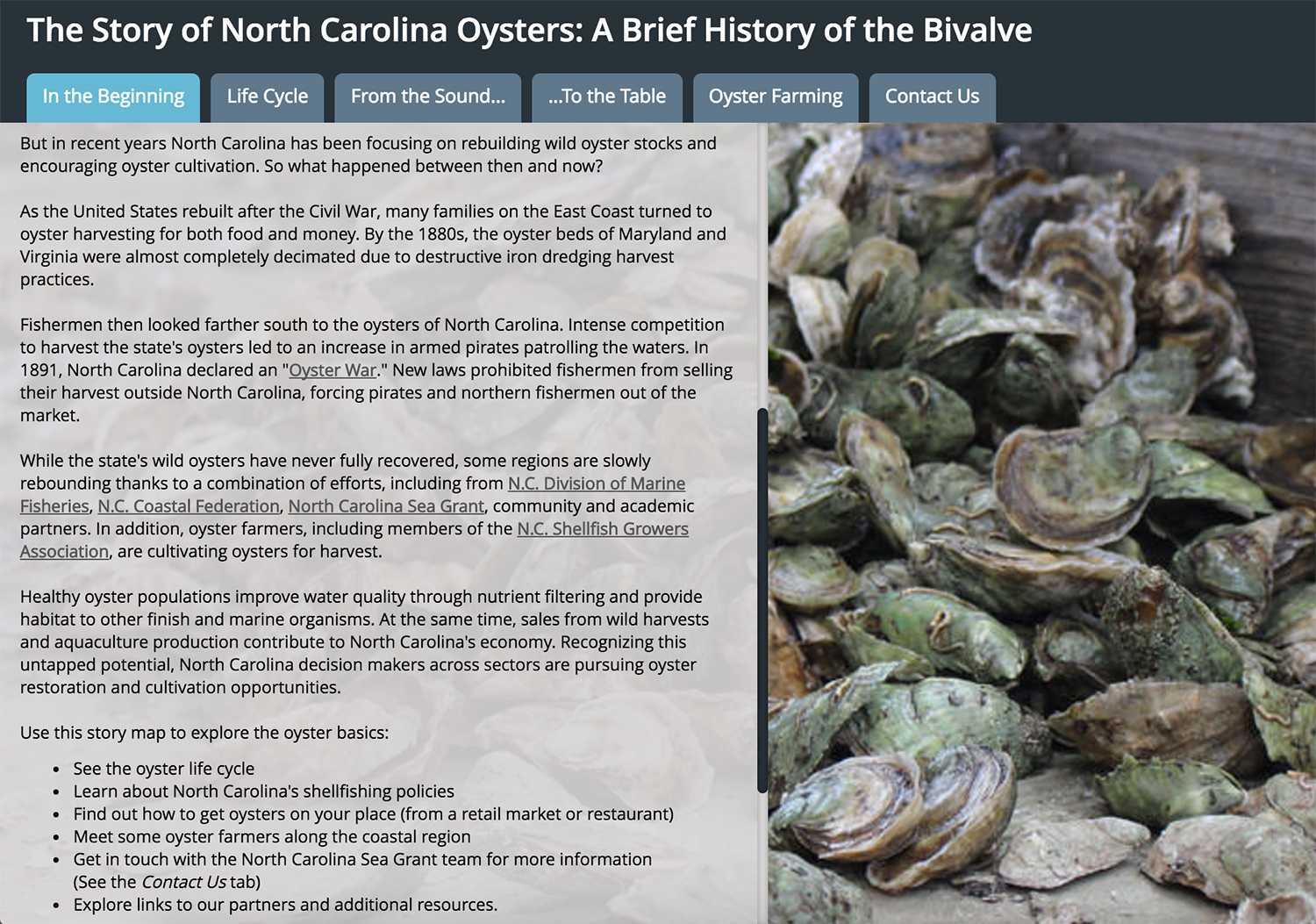 Oysters - North Carolina Sea GrantNorth Carolina Sea Grant