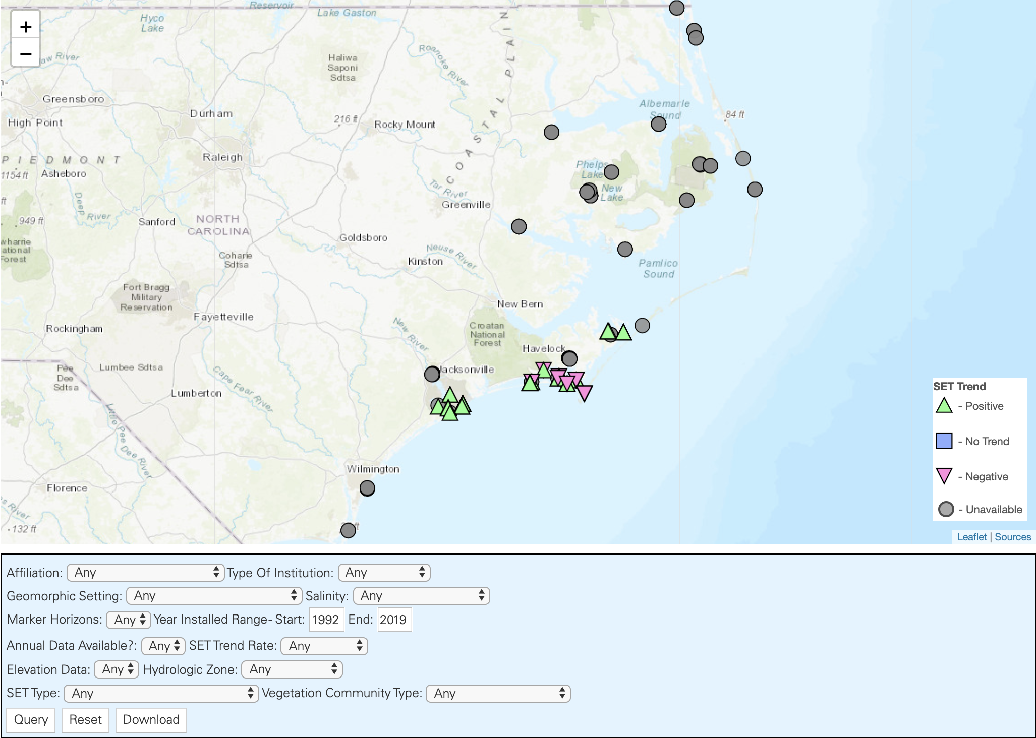 Surface Elevation Table (SET) map image