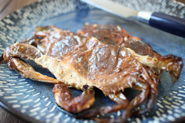 Broiled soft-shell crabs are just one reason the species remains a popular and lucrative part of North Carolina’s coastal aquaculture. Credit: Vanda Lewis.