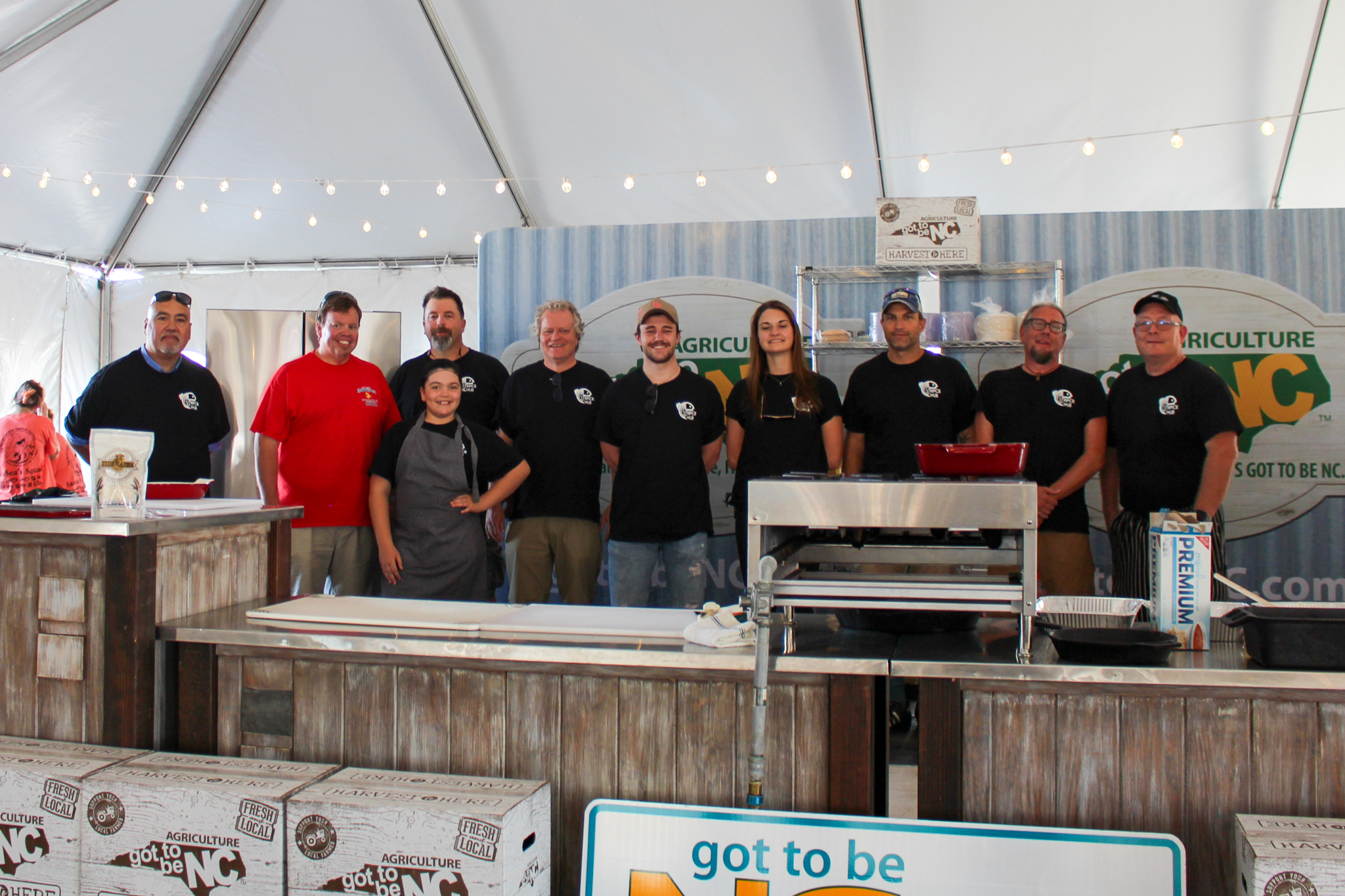 Group photo of all of the StriperHub team members in attendance at the NC Seafood Festival