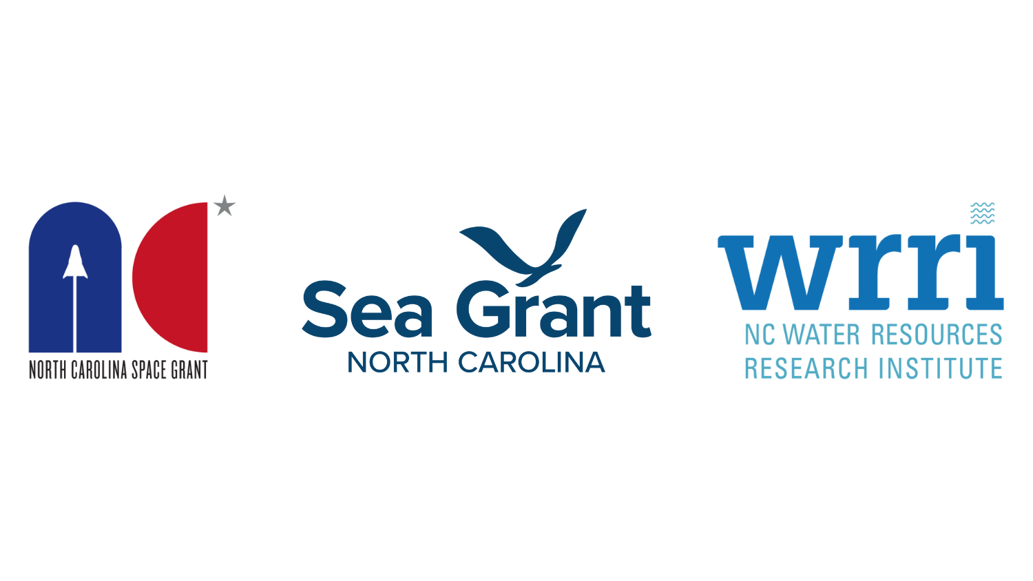 A white banner image featuring the logos for NC Space Grant, NC Sea Grant, and WRRI