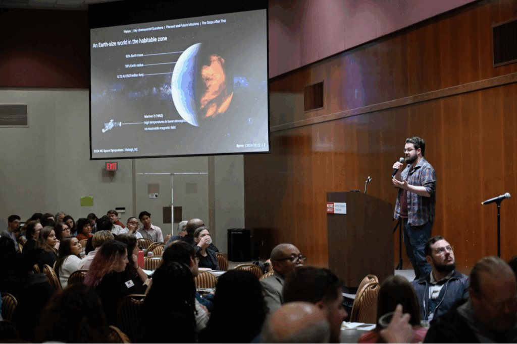 Students and professionals at the NC Space Symposium.